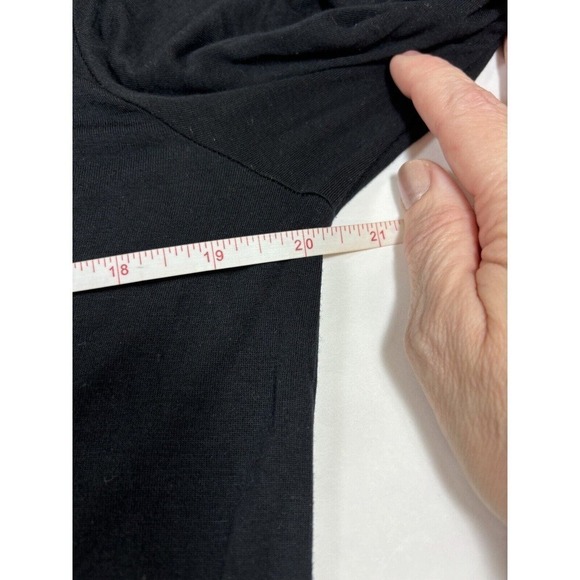 Bryn Walker Dress Black Small Long Sleeve Fit & Flare Scoop Neck Asymmetrical - Picture 5 of 10